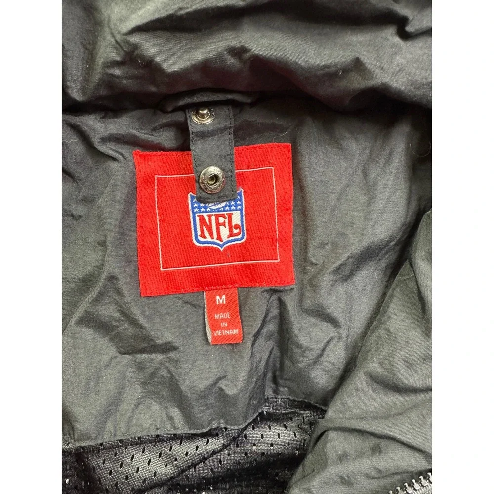 NFL Tampa Bay Buccaneers Hooded Jacket Red Black Colorblock Men Medium Full Zip
